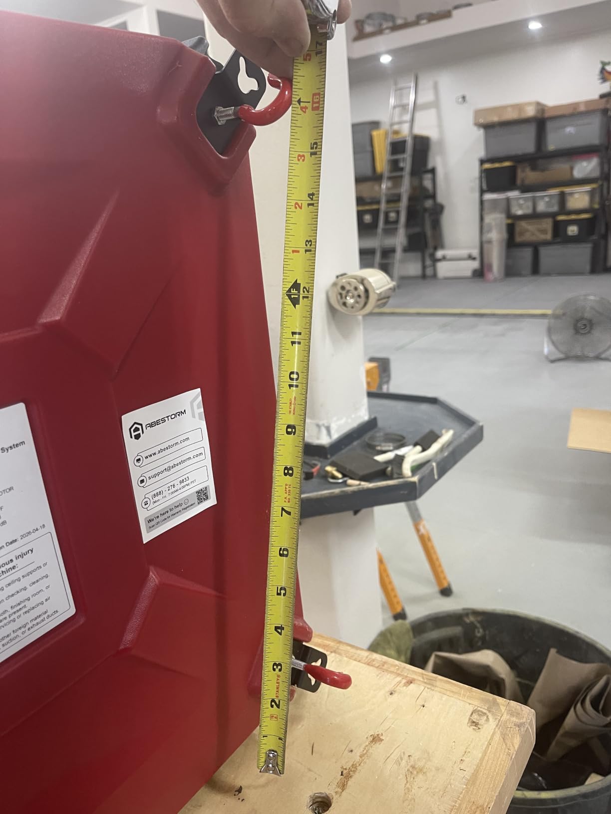 Abestorm 1080 CFM Intake Air Filtration System, 270 Degree Workshop Dust Collector with Remote Control, Ceiling Mounted for Woodworking Shops and Garage, 2-speed Adjustment, DecDust 1080 customer photo 2