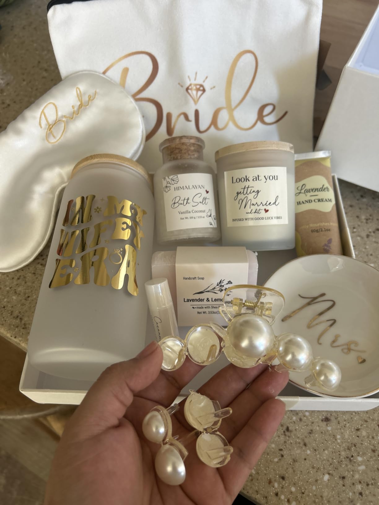 Bridesmaid Proposal Gifts, Bridesmaids Proposal Box Set - Will You Be My Bridesmaid Gifts, Bridal Shower & Pre Wedding Gift for Bridesmaids, Spa Self Care Gift w/ 16oz Glass Candle & Hand Cream, 10PCS customer photo 1
