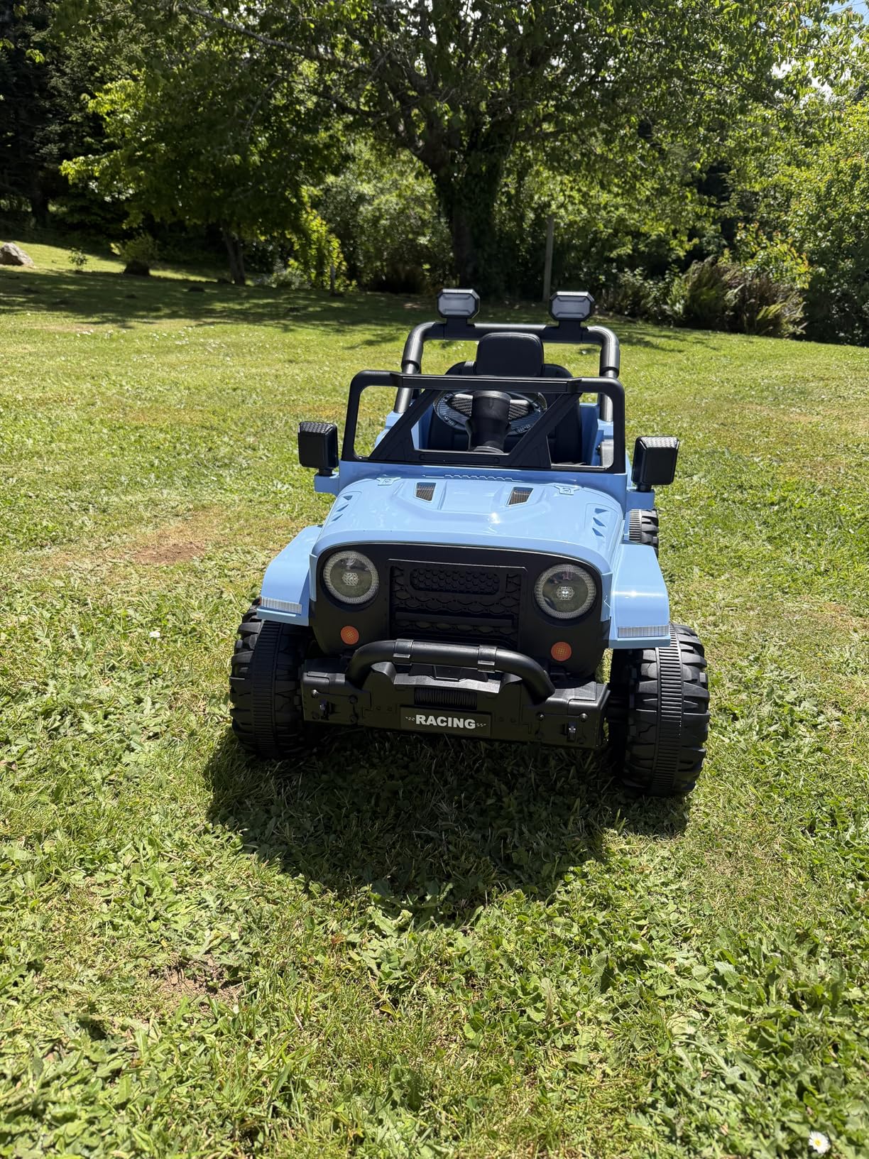 ARBELI 12V Ride On Truck Car with Remote Control, Kids Electric Vehicles with Bluetooth Music, Horn, 3 Speeds, 4 LED Lights, Soft Start, Ride on Toys for Toddler Boys & Girls (Blue) customer photo 1