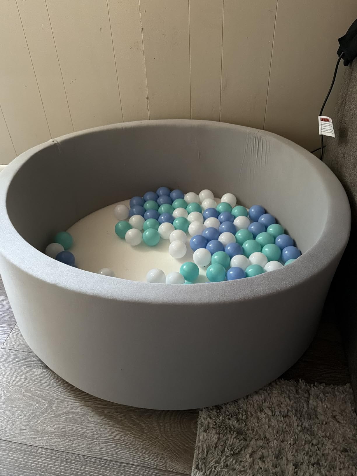 Zedachica Ball Pit for Toddlers 47.24''x15.75'' Baby Ball Pit Soft Foam Ball Pits Round Lagre Kids Ball Pits Indoor and Outdoor Game Kids Play Ball Pool Ideal Gift for Children (Grey, NO Balls) customer photo 1