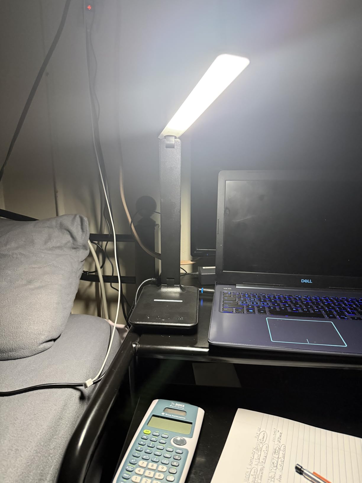 White crown LED Desk Lamp with 15W Wireless Charger & USB Port, Dimmable Table Lamp with 5 Lighting Modes, Sensitive Touch Control, Foldable & Portable Desk Light for Home, Office, Bedroom, Reading customer photo 1