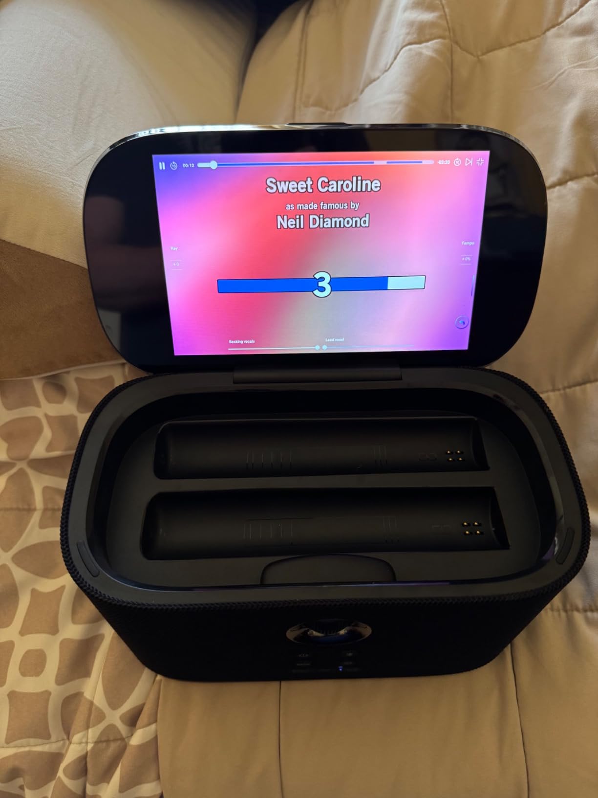 Ikarao Portable Karaoke Machine for Adults, Built-in Lyrics Display and Screen, 2 Self-Charging Wireless Microphones, Karaoke App, 140W Speaker, Connects to TV for Home Party Birthday Outdoor Camping customer photo 1