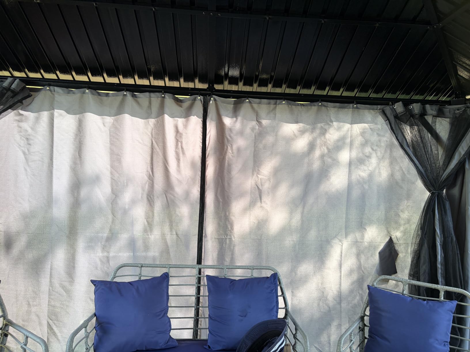 AirWire 10'x12' Hardtop Aluminum Gazebo Dark Gray | Aluminum Frame Pergola with Double Galvanized Steel Roof, Permanent Outdoor Metal Canopy with Curtain & Netting for Patio customer photo 1
