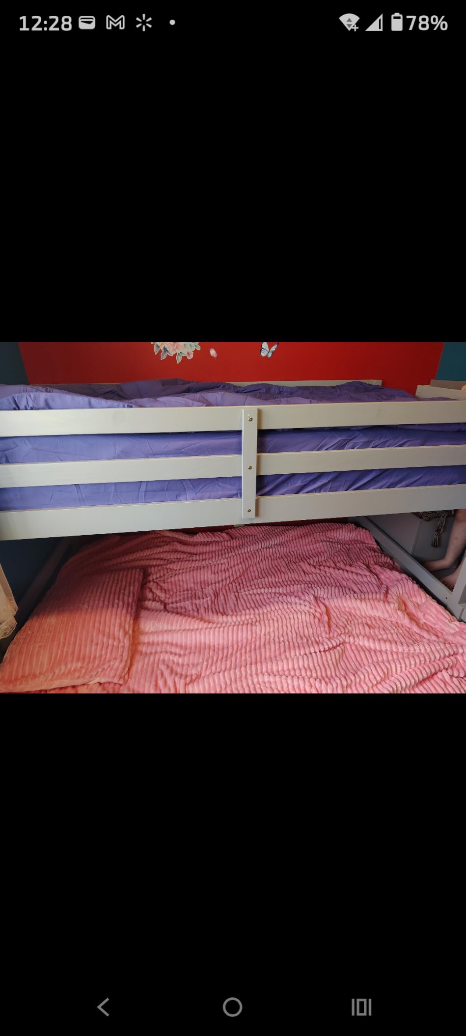 GIANTEX Twin Over Twin Bunk Bed with Stairs, Solid Wood Floor Bunk Bed with Storage Staircase & Full-Length Guardrails, Low Bunk Bed for Kids, Teens, Adults, Dorm, Small Space, White customer photo 2