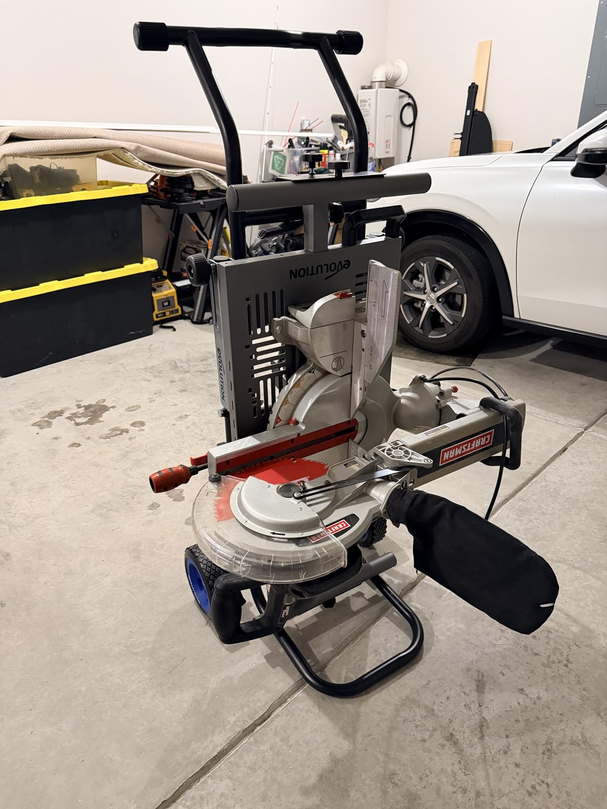 EVOLUTION MCSSTAND Mitering Chop Saw Stand with Powerlift Assist, Heavy-Duty Steel Frame, All-Terrain Wheels customer photo 2