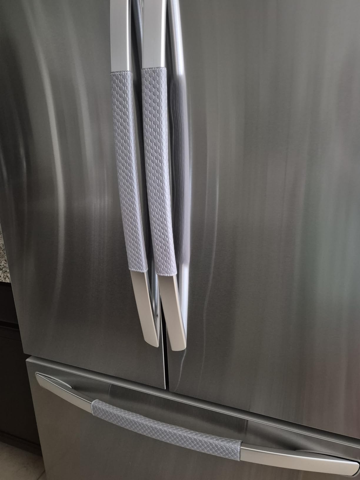 Refrigerator Door Handle Covers, 5 PCS, Performance Appliance Handle Covers, Non-Slip Fridge Door Handle Covers, Keep Your Kitchen Clean, Microwave Oven Dishwasher door Handle Protectors(Carbon Black) customer photo 2