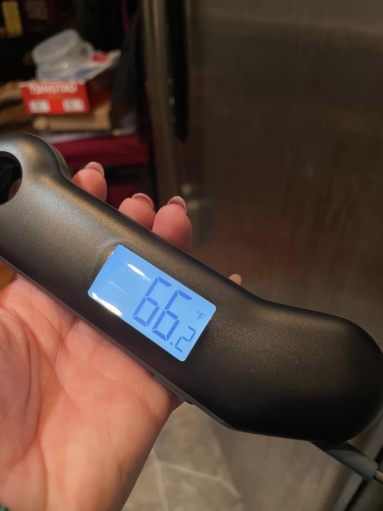 ThermoMaven Professional Digital Meat Thermometer, Ultra Fast 0.5 Sec Instant Read, NIST Certified Accurate to ±0.5°F, IP67 Waterproof, Backlit & Auto-Rotating Display, Auto Wake/Sleep, Dark Red&Gray customer photo 2