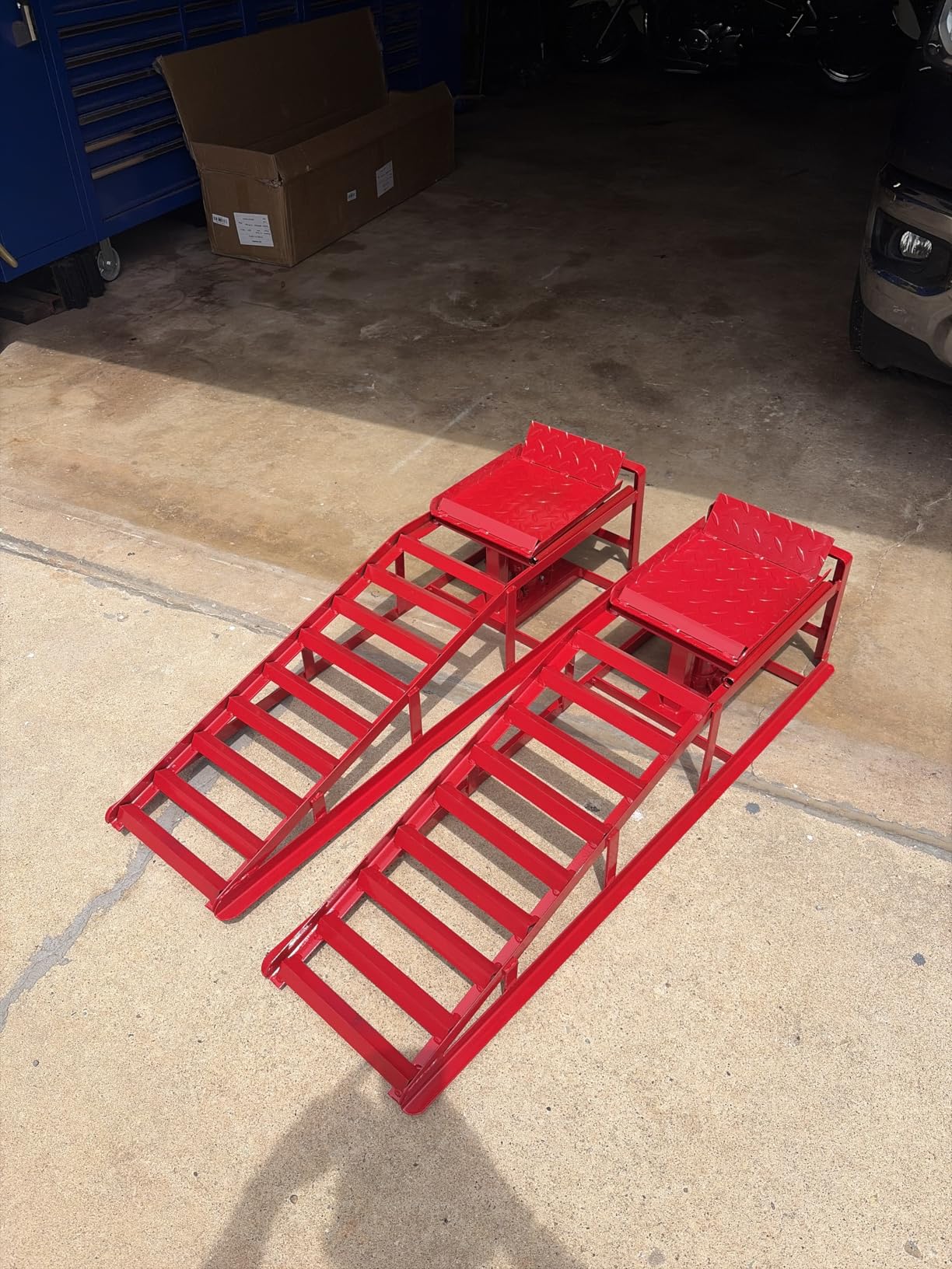 2PCS 5 Ton Hydraulic Car Ramps with Jack, Lift Height 9
