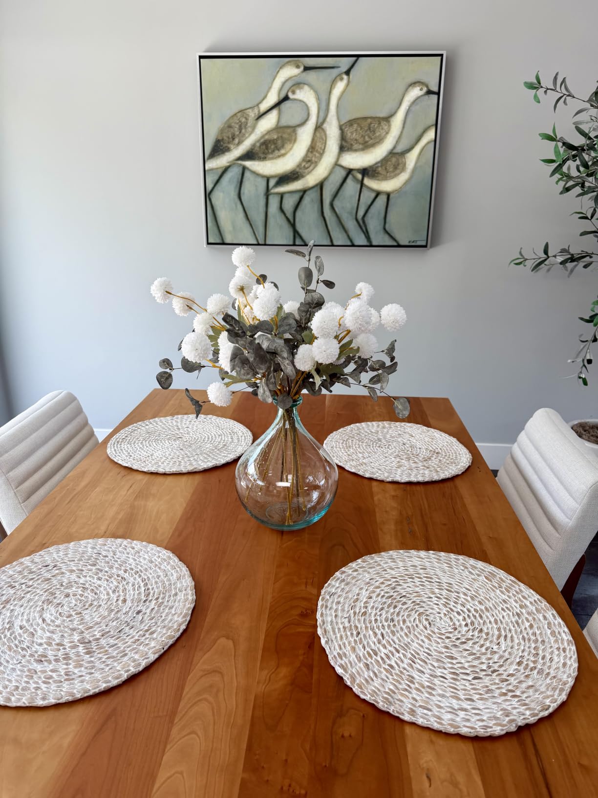 Beige Silk Flower Arrangements Decor, Large Floral Centerpieces For Tables | 22 Long Stems Fake Mums + Eucalyptus + Wild Flowers in Bulk, Artificial Flowers Coffee Dining Table Home, Faux Mums Flowers customer photo 2