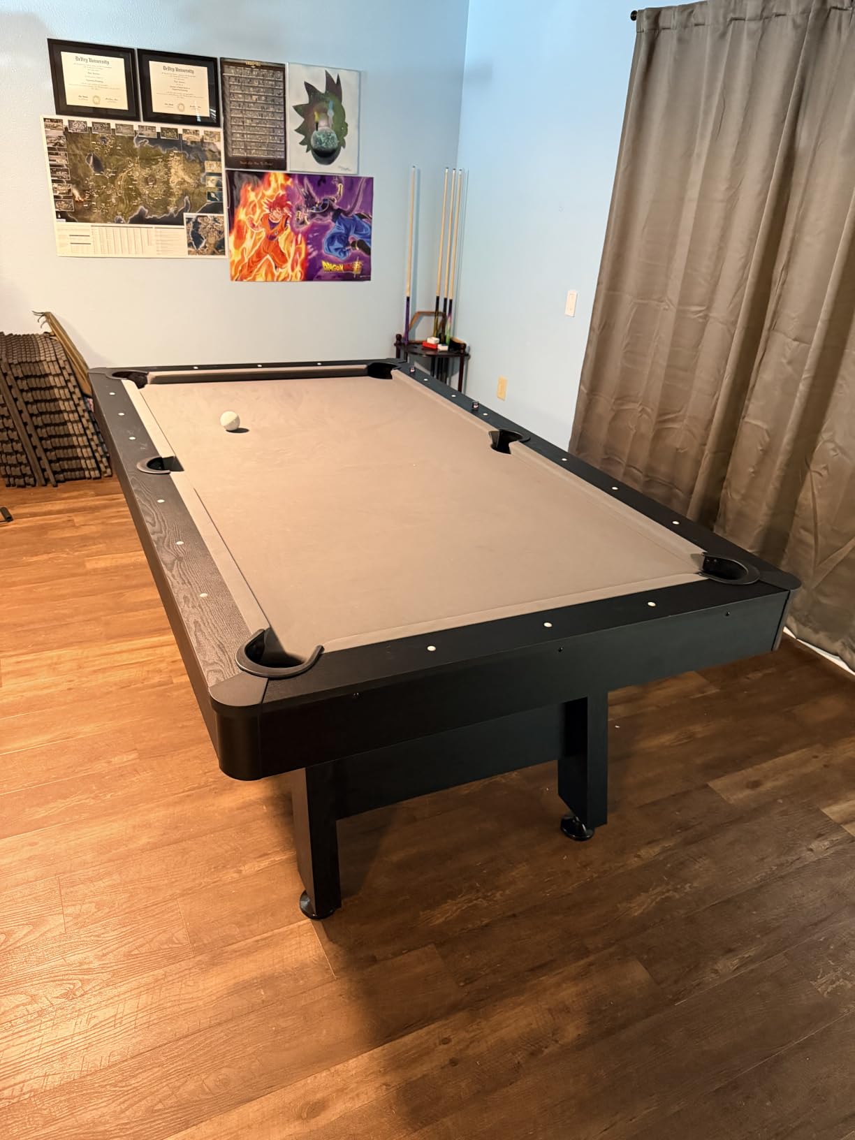 GoSports 7 and 8 ft Pool Tables with Wood Finish - Gray, Black, or Green Felt - Billiards Game Room Table for Adults & Family - Accessories Not Included customer photo 1