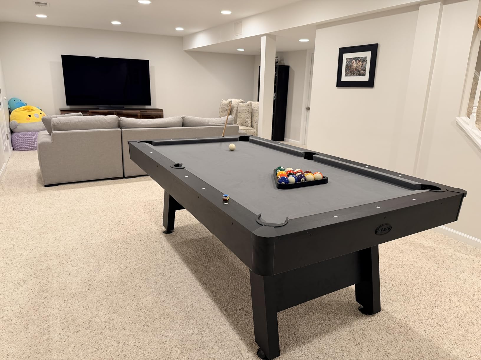 GoSports 7 and 8 ft Pool Tables with Wood Finish - Gray, Black, or Green Felt - Billiards Game Room Table for Adults & Family - Accessories Not Included customer photo 2