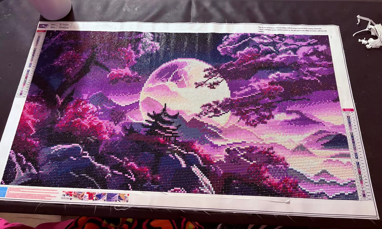 BOHADIY 5D Large Diamond Art Painting, Moon Diamond Painting Kits for Adults, DIY Full Drill Mountain Crystal Rhinestone Arts and Crafts, Tree Gem Art Painting with Diamond Home Wall Decor 27.5 X 15.7inch customer photo 2