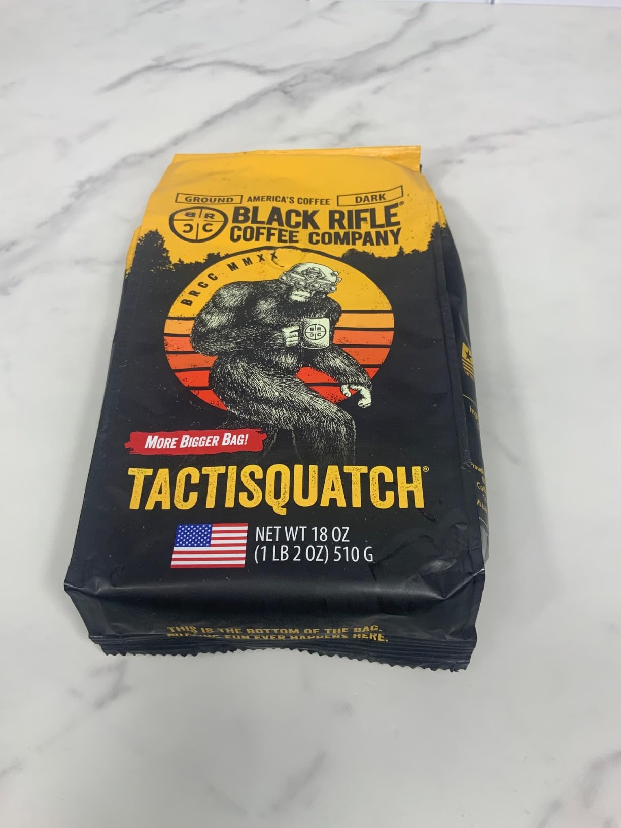 Black Rifle Coffee Dark Roast Ground Coffee Tactisquatch 18 oz | Veteran Founded, 100% Arabica, black currant, molasses & orange, ground coffee dark roast customer photo 1