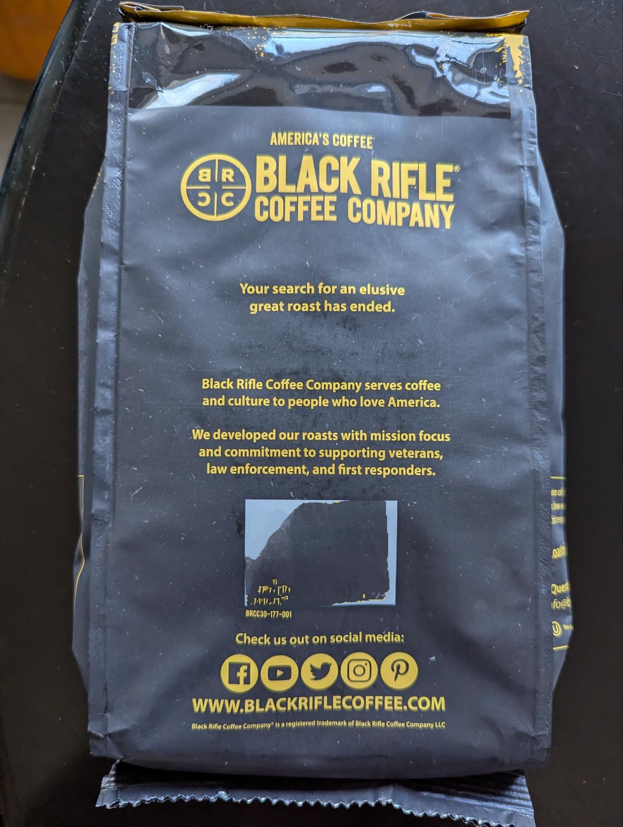 Black Rifle Coffee Dark Roast Ground Coffee Tactisquatch 18 oz | Veteran Founded, 100% Arabica, black currant, molasses & orange, ground coffee dark roast customer photo 2
