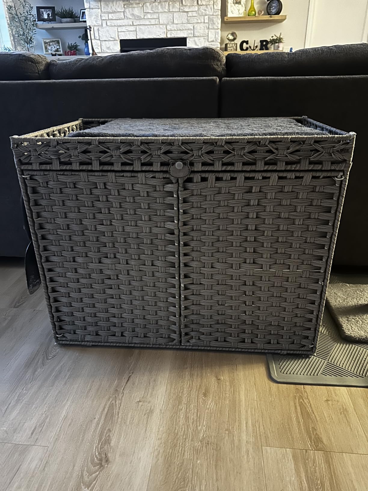 SETVSON Cat Litter Box Enclosure, Extra Large Hidden PE Rattan Natural customer photo 2