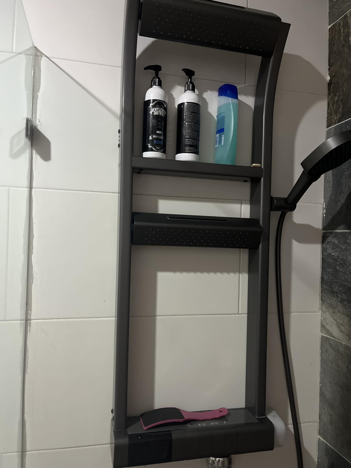 Thermostatic Shower System, Upgraded 6 Functions Piano Key Design Shower Set, 40x10cm Shower Faucet Sets Complete and Handheld, LED Digital Display, Bathtub Faucet, 59A Copper, Gun Gray customer photo 1