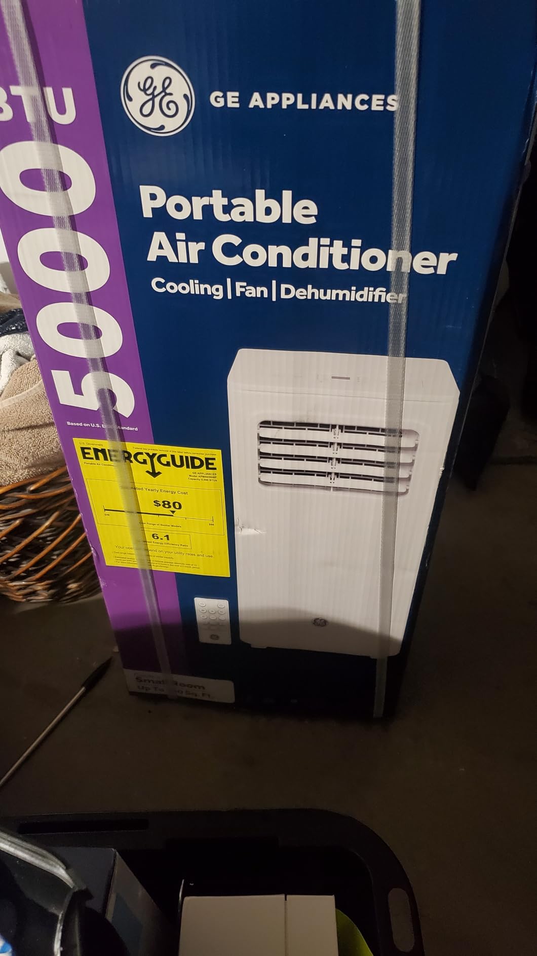 GE 5,000 BTU Portable Air Conditioner for Small Rooms up to 150 Sq Ft, Compact 3-in-1 AC Unit with Dehumidifier & Fan, No-Drain Auto Evaporation, Remote, Ez Install Kit, White customer photo 2