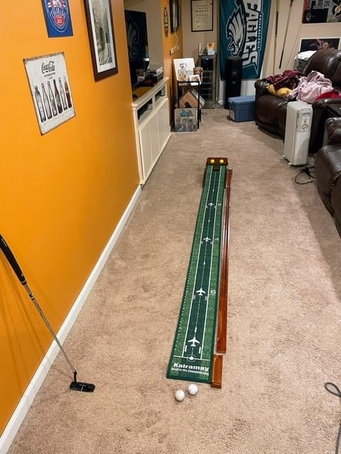 Kalramay Putting Green Indoor Golf Putting Mat - Easy to Assemble with Automatic Ball Return, Wrinkle-Free Close to Real Green Speed, Suitable for Office, Recreation Room, Patio customer photo 2