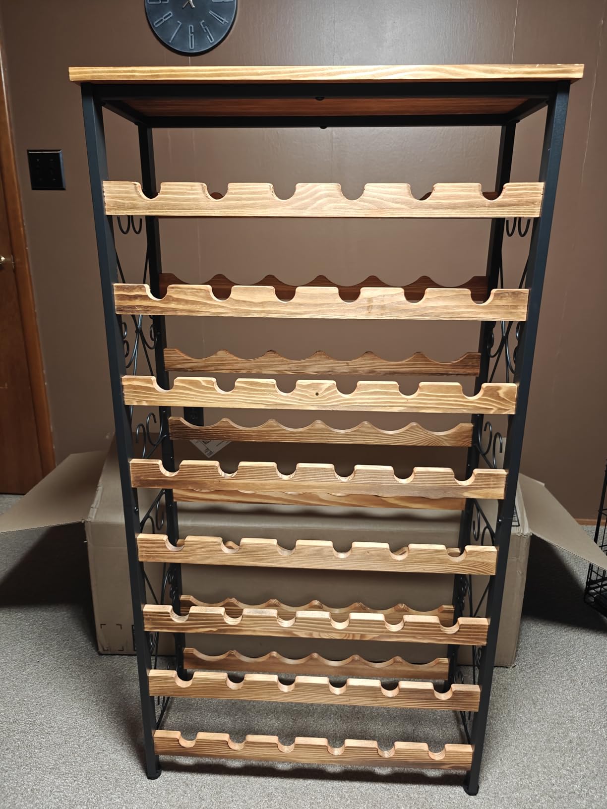 64 Bottles Wine Rack Freestanding Floor with 2 in 1 LED Light, Wine Bottle Rack Wine Holder Wine Storage Shelf for Kitchen Bar Pantry, Tall Wine Cabinet Stand Display 31.85''L X 10.6''W X 47.95''H customer photo 2