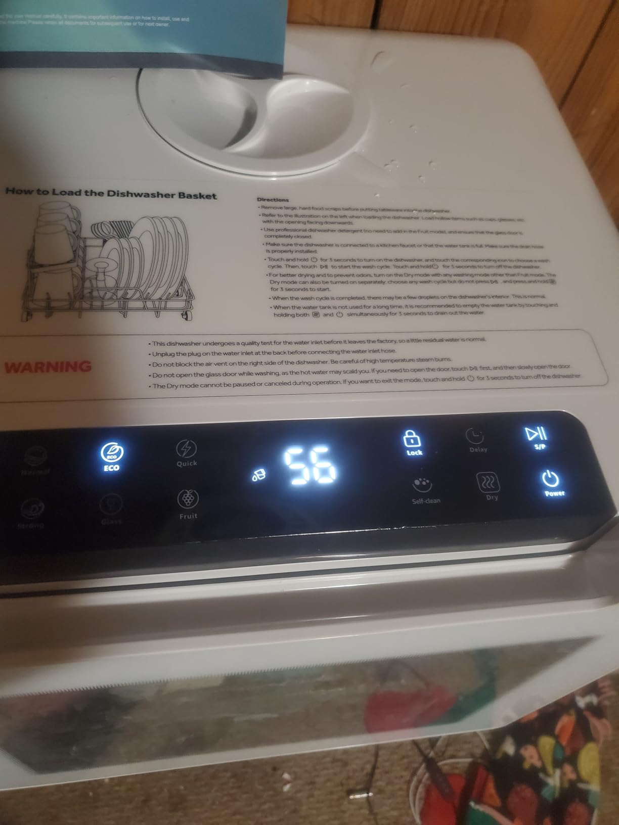 Countertop Dishwasher, 8 Programs with 5L Tank, White, 40 dB, 167°F | 8-Program (Normal, ECO, Quick, Baby Care/Strong, Glass, Fruit, Self-Clean, Dry), Dual Spray Arms, 360° Coverage for 30+ Items customer photo 1