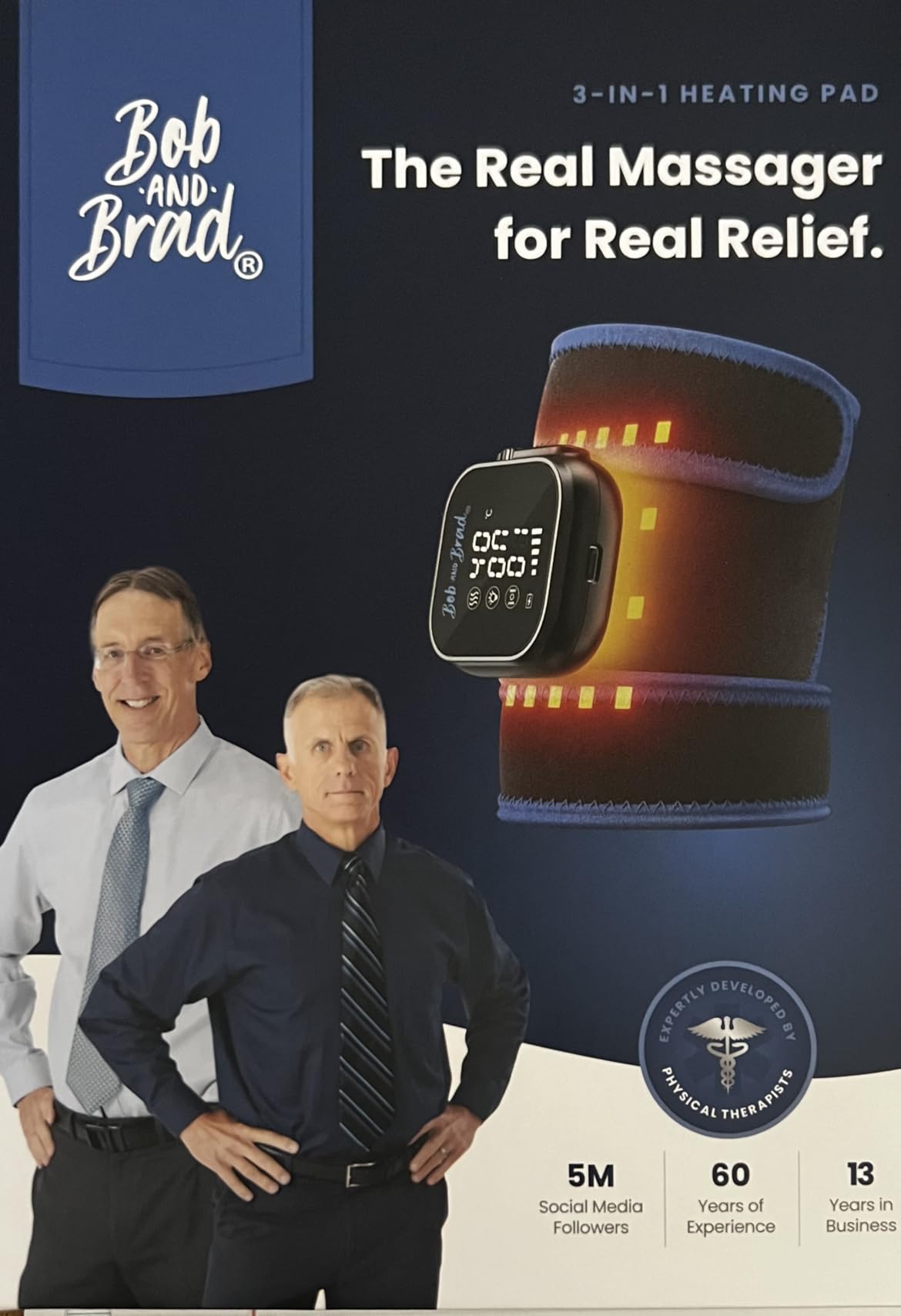 BOB AND BRAD TheraHeat Far Infrared Weighted Heating Pad for Back, Shoulder | 6 Heat Levels, Moist Heat, Auto-Off, Hands-Free Strap, ETL Certified, FSA-HSA Eligible Gift for Women Men, 12