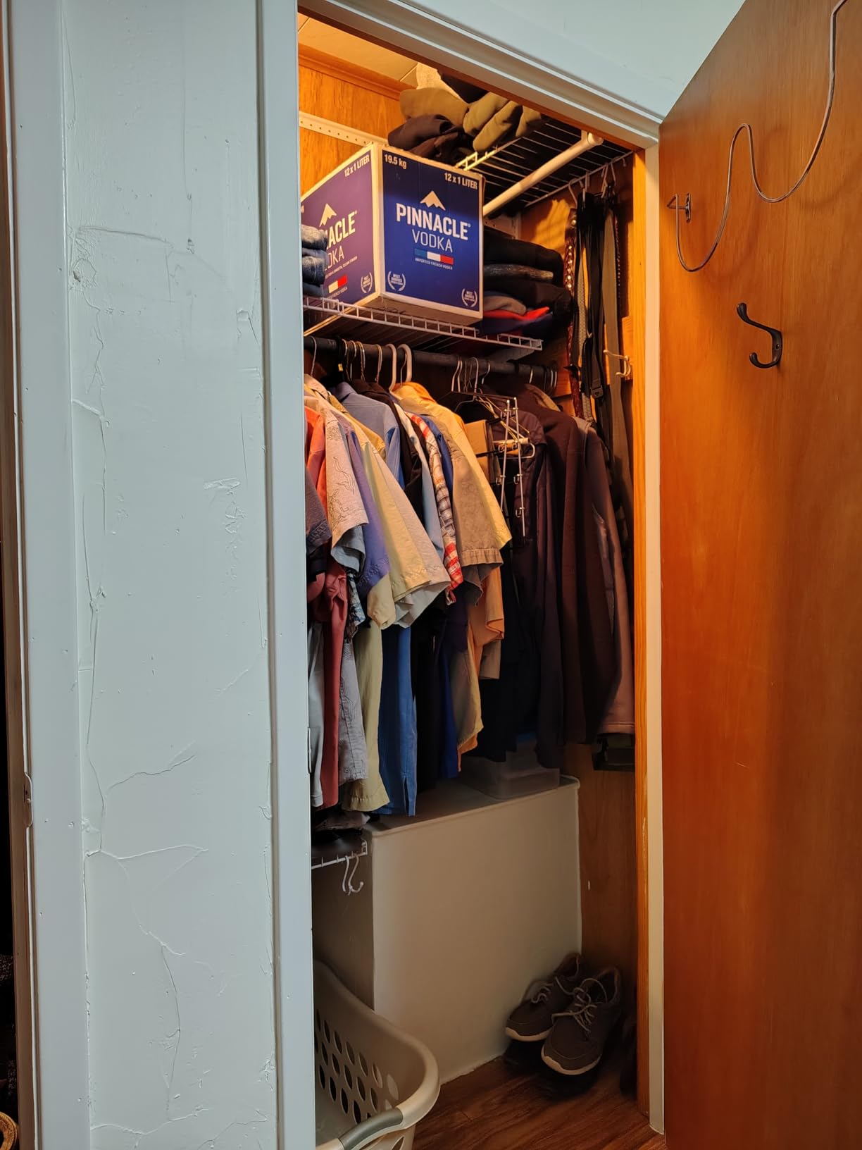 SONGMICS HOME Closet System, Closet Insert Organizer, 2-4 ft Closet Shelves | Adjustable Metal Shelving Unit, 2 Hanging Rods, 2 Shelves, Hooks, Pearl White and Cloud White, PATRIA Collection URGR030W01 customer photo 1