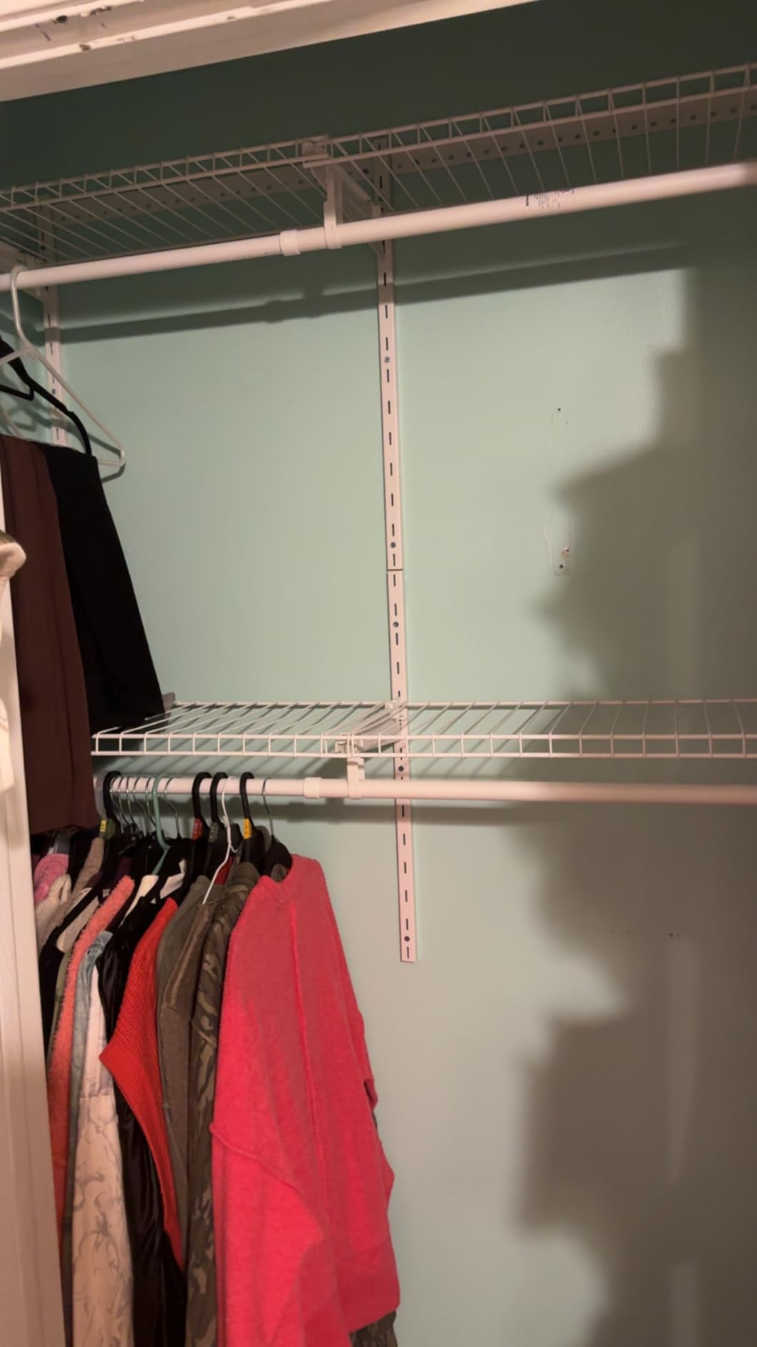 SONGMICS HOME Closet System, Closet Insert Organizer, 2-4 ft Closet Shelves | Adjustable Metal Shelving Unit, 2 Hanging Rods, 2 Shelves, Hooks, Pearl White and Cloud White, PATRIA Collection URGR030W01 customer photo 2