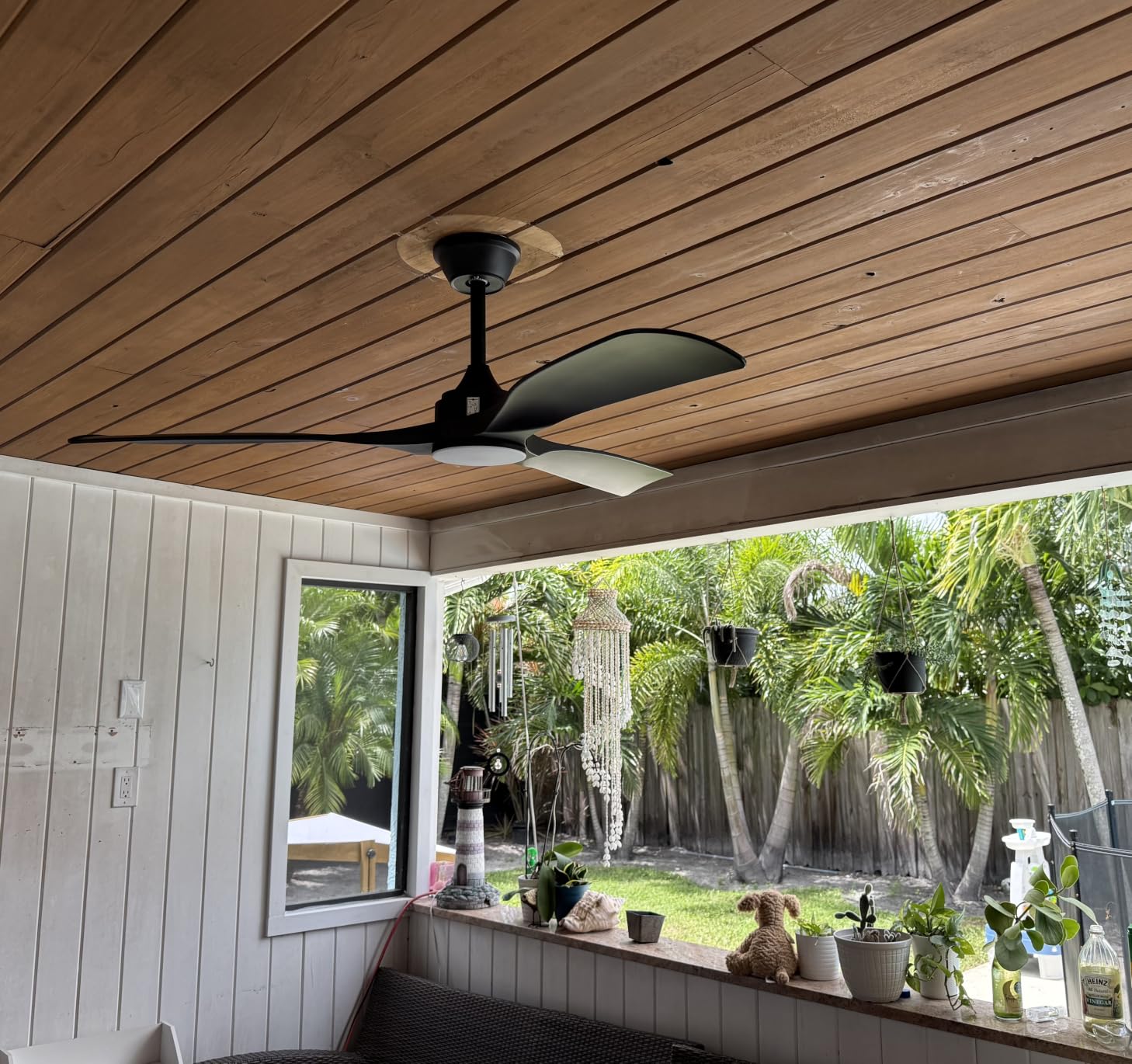 Depuley 52-Inch Ceiling Fan with Light: Black 3 Blade Outdoor Fans for Patios - Dimmable Indoor Fan with Remote Control Fandelier for Living Room Bedroom Porch Quiet Motor Reversible 6 Speed Timer customer photo 1