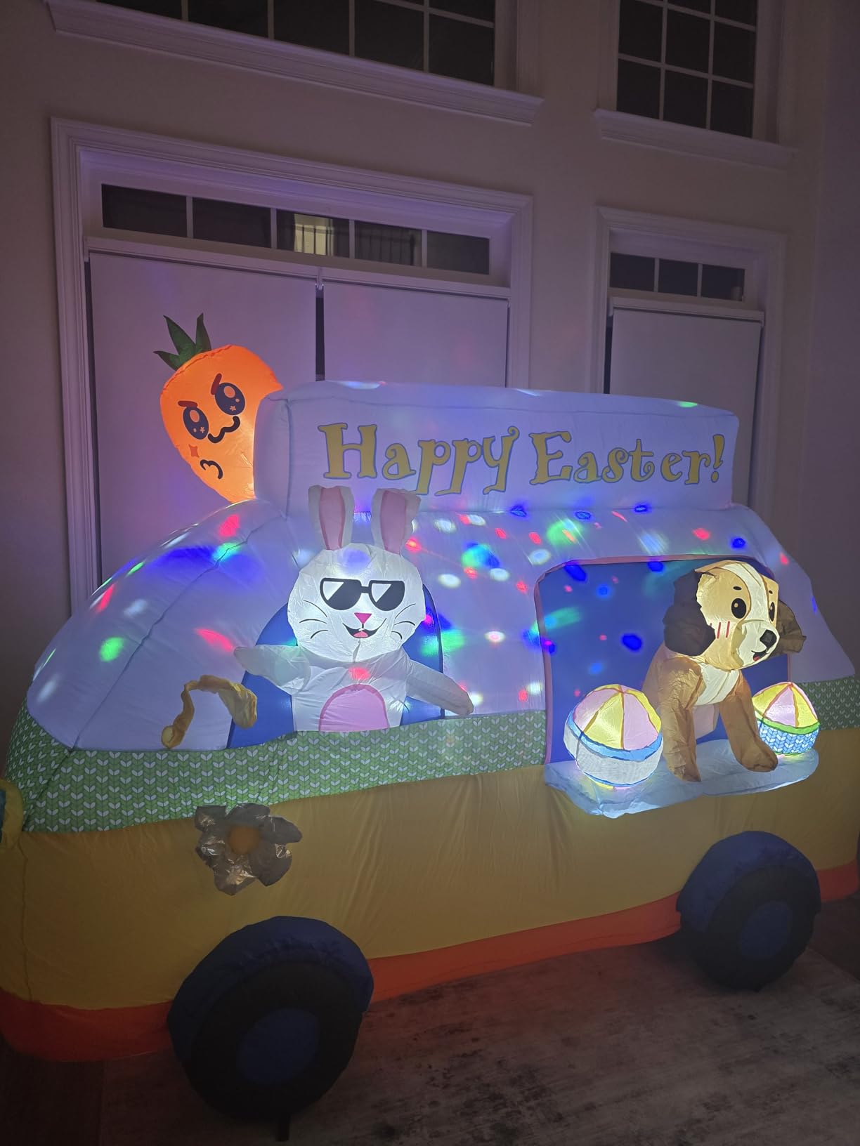 Easter Inflatables Dog Outdoor Decoration, 3.6FT Funny Dog with Bunny Ear & Basket, Bright Inflatable Yard Decoration Built in LED Lights Blow Ups Great for Patio Garden Lawn Holiday Decor customer photo 1