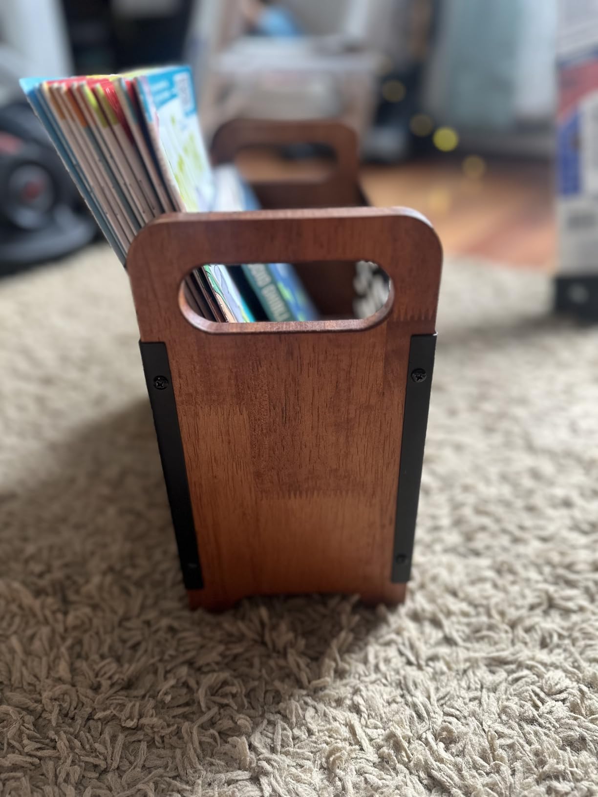 Magazine Holder, Wood Magazine Rack, Rustic Magazine File Holder, Farmhouse Magazine Organizer customer photo 1