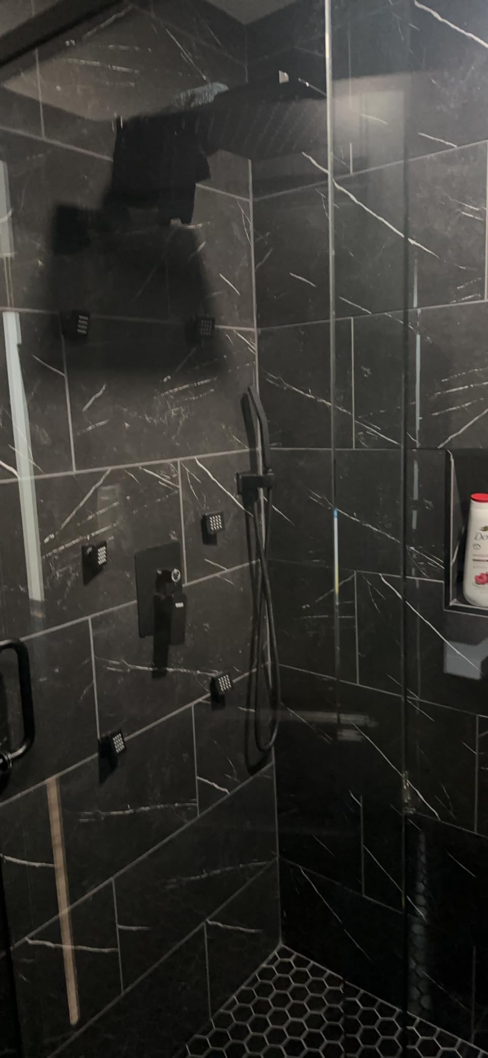 Shower System with Body Jets Matte Black, STARBATH 4 Way 12+6