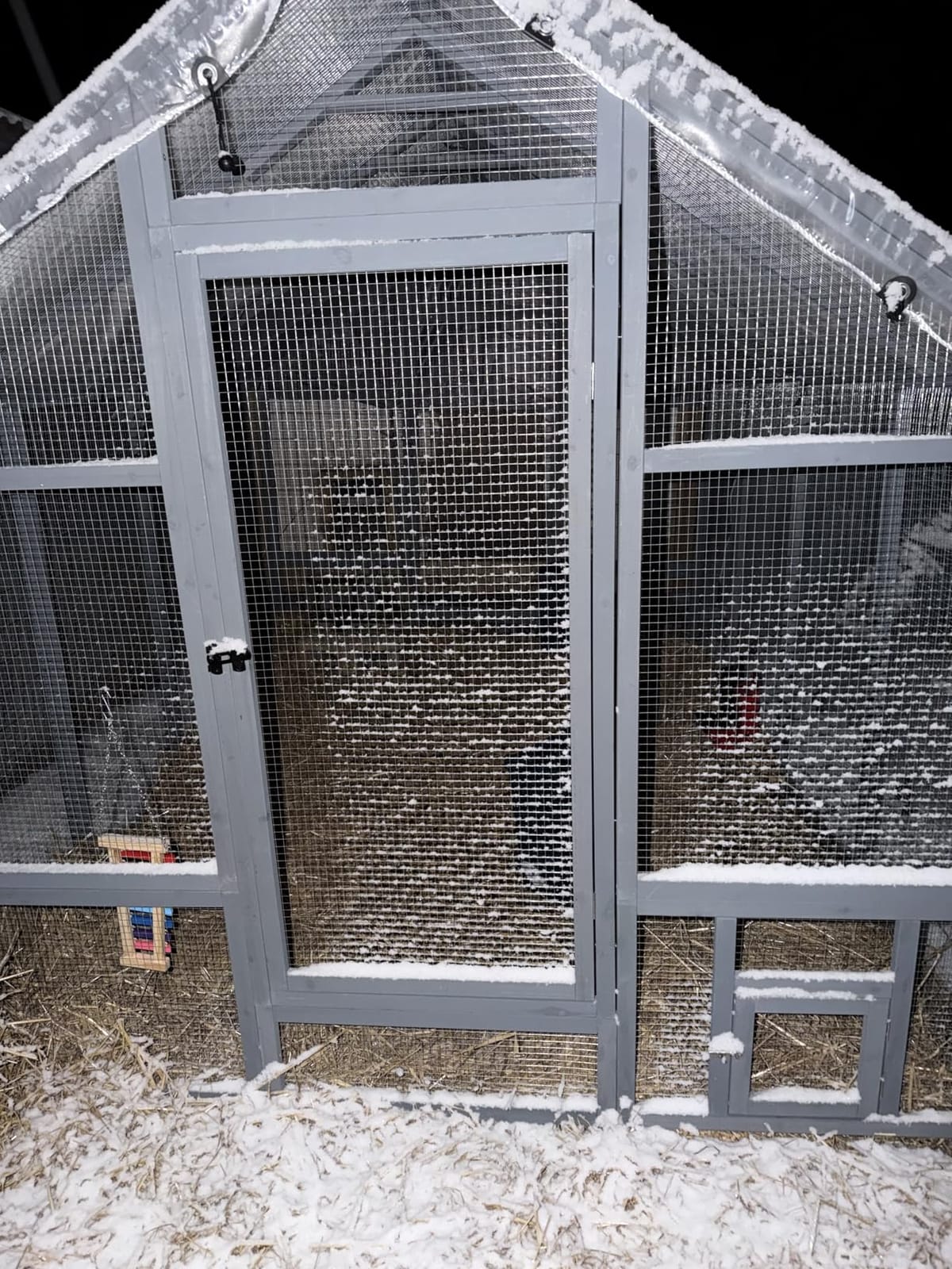 Chicken Coop for 10-12 Chickens, Large Wooden Chickens Run, Outdoor Walk in Poultry Cage Duck Runs for Yard with Cover & Chicken Vegetable Feeder, Chicken House for Outside Farm Backyard customer photo 2