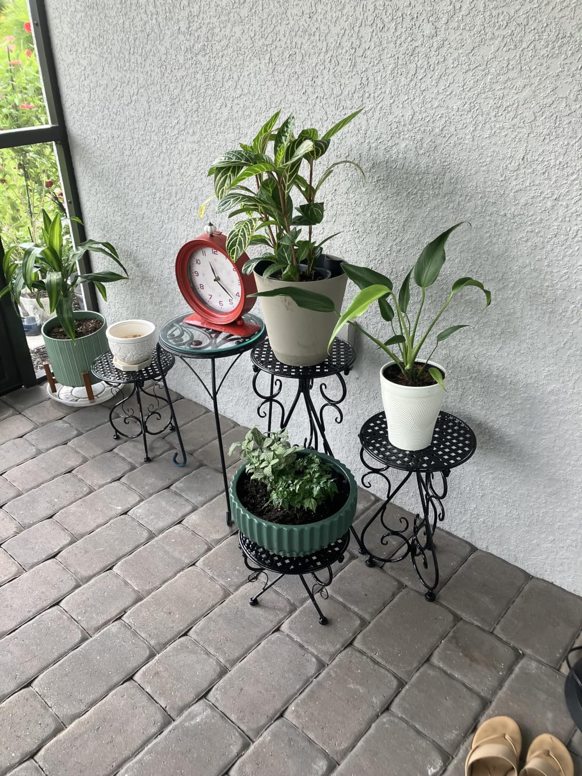 NAKUPE 4-Pack Metal Plant Stand for Indoor Outdoor, Heavy Duty Flower Pot Stands for Multiple Plants, Rustproof Iron Planter Holder Display Shelf for Patio Home Garden Porch Balcony (Black) customer photo 1