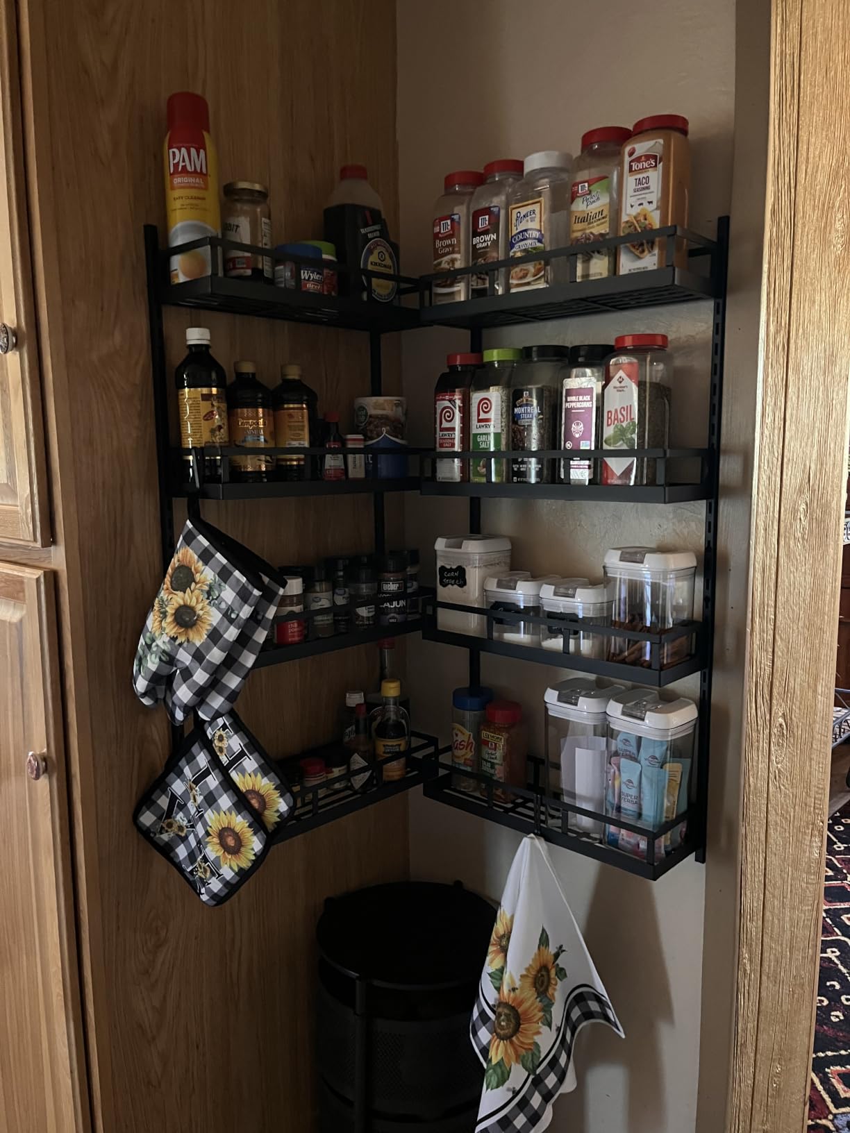 X-cosrack 8-Tier Adjustable Spice Rack - Wall-Mounted Space-Saving Organizer with Mixed Baskets, Large-Capacity Seasoning Holder for Kitchen & Pantry (Black) customer photo 1