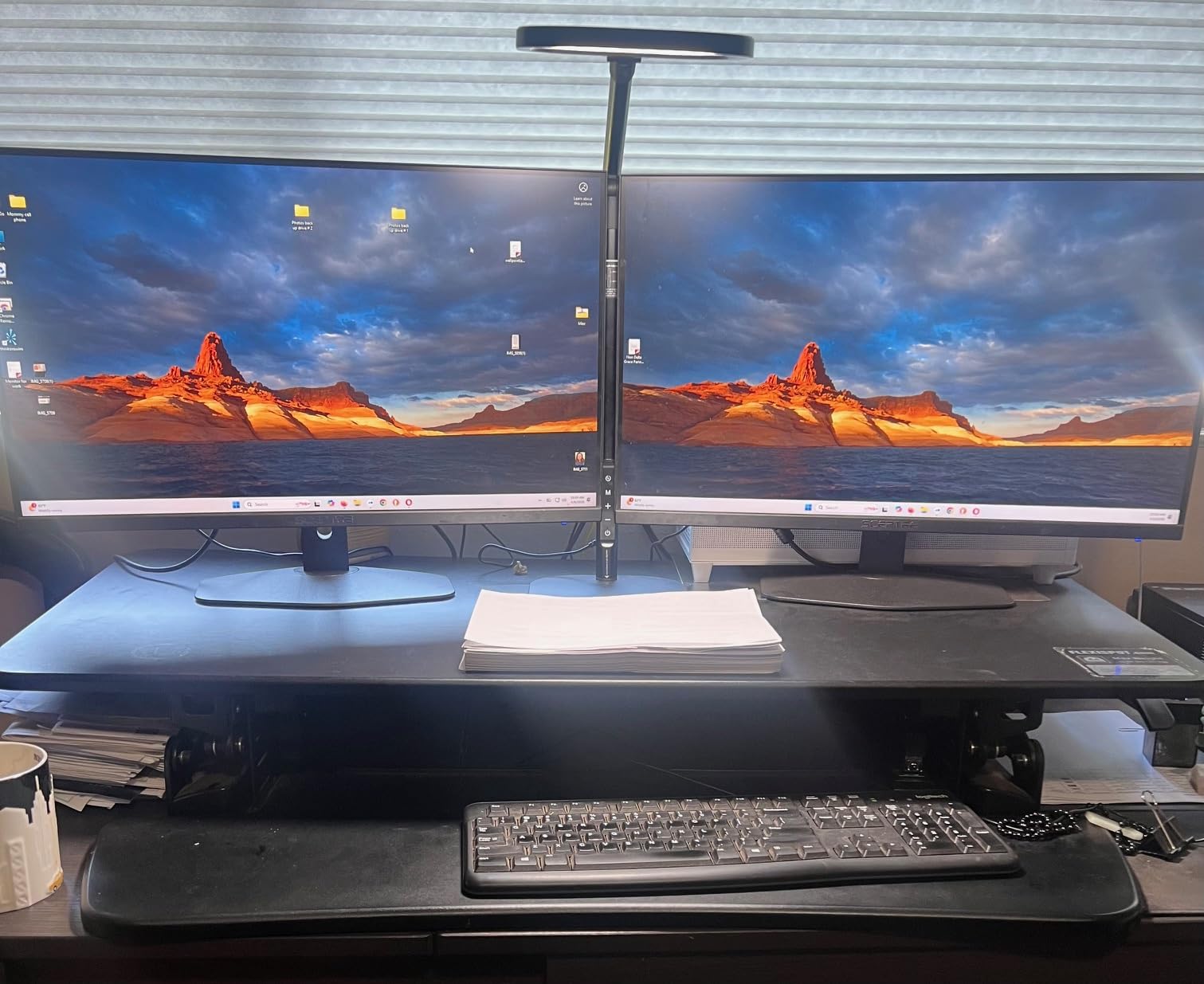 LitONES Led Desk Lamps for Home Office with Base, Tall Desk Lamp with 50 Light Modes & Memory and Timer Func Computer Light, Flexible Adjustable Table Lamps for Video Conference, Architect customer photo 2