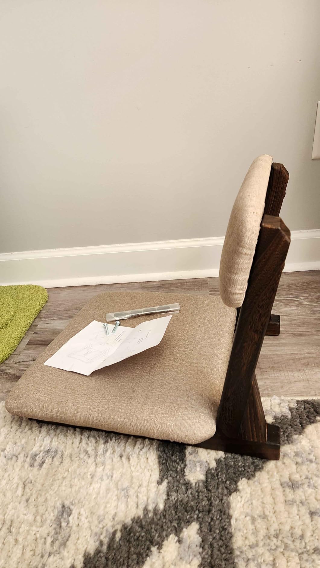 Meditation Floor Chair with Back Support, Tatami Seat | Ergonomic back support for floor sitting, Paulownia-wood non-folding frame, 5-min assembly for tatami, kotatsu customer photo 2