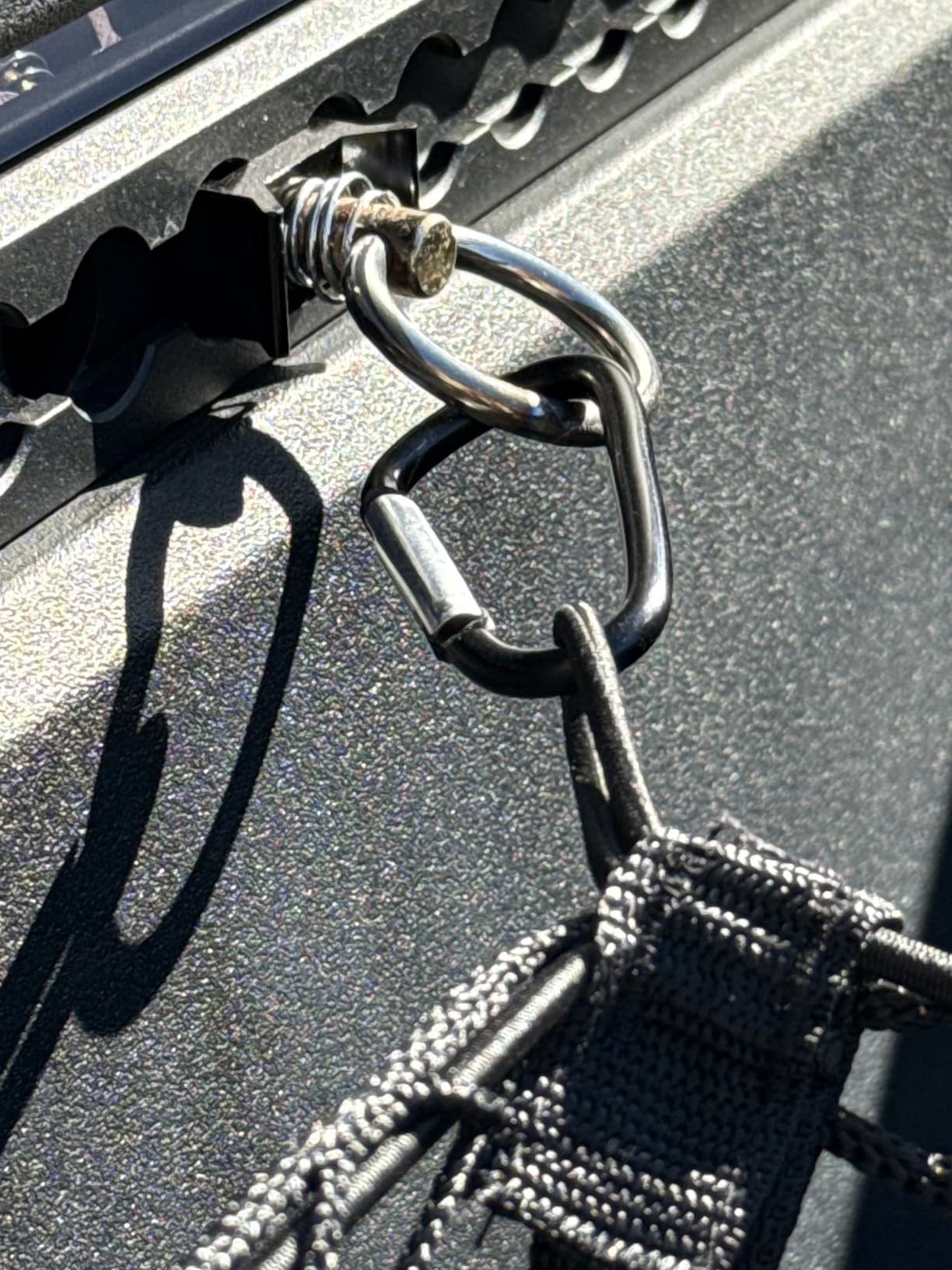 RED WOLF 3 Pocket Cargo Mesh Net for 2024-2025 Tesla Cybertruck Trunk Organizer Netting Rear Bucket Storage Net with L-Track Round Ring D-Carabiner Mounting Hook customer photo 2
