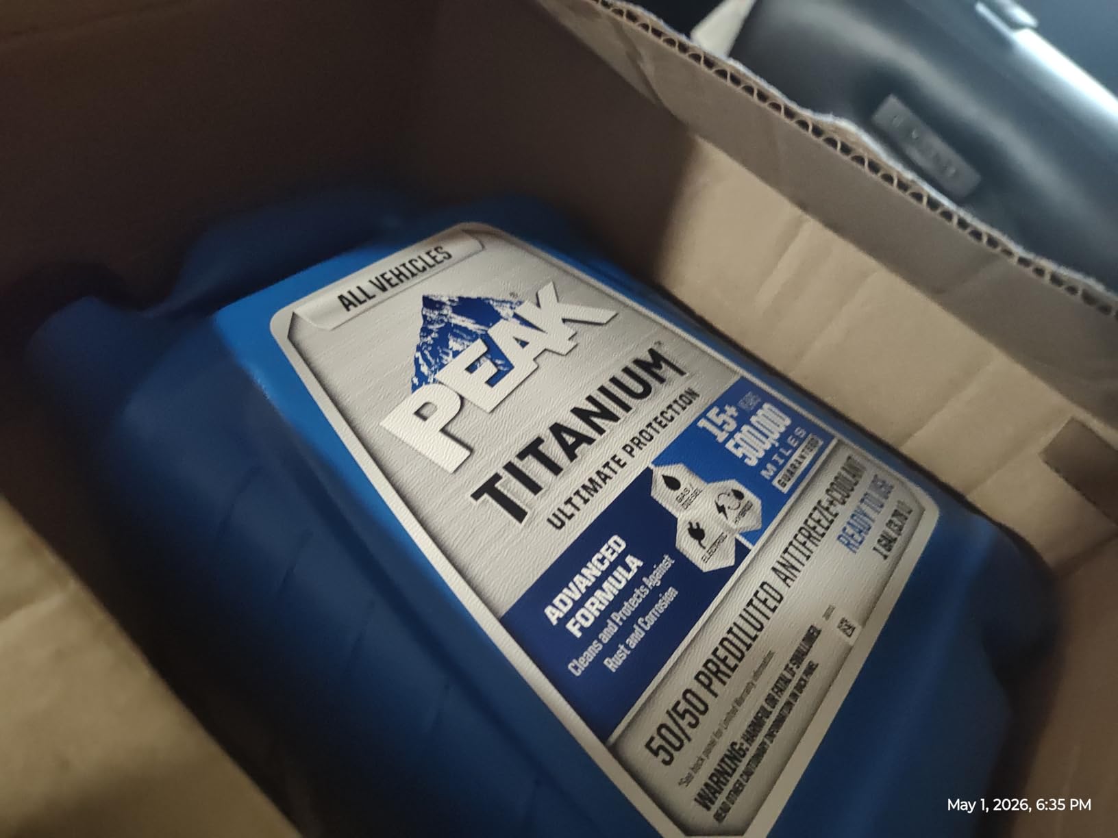 PEAK Titanium 50/50 Prediluted Antifreeze and Coolant for All Engine Cooling Systems, Long-Lasting Yellow Engine Coolant/Antifreeze for Lifetime Engine Protection in All Vehicles, 1 Gal. customer photo 2