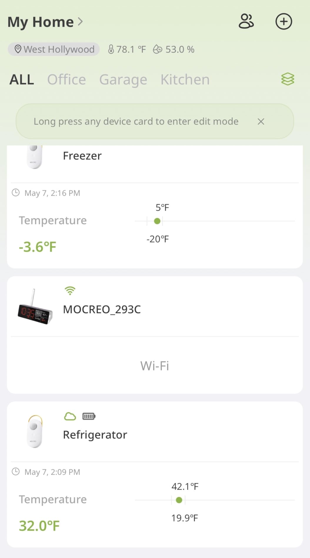MOCREO WiFi Remote Thermometer Freezer Alarm, 1/3 Mile Long Range, IP66 Waterproof, App Email Alert, with Digital Monitor Hub, 2 Smart Wireless Temperature Sensors for Fridge, RV, Greenhouse customer photo 2