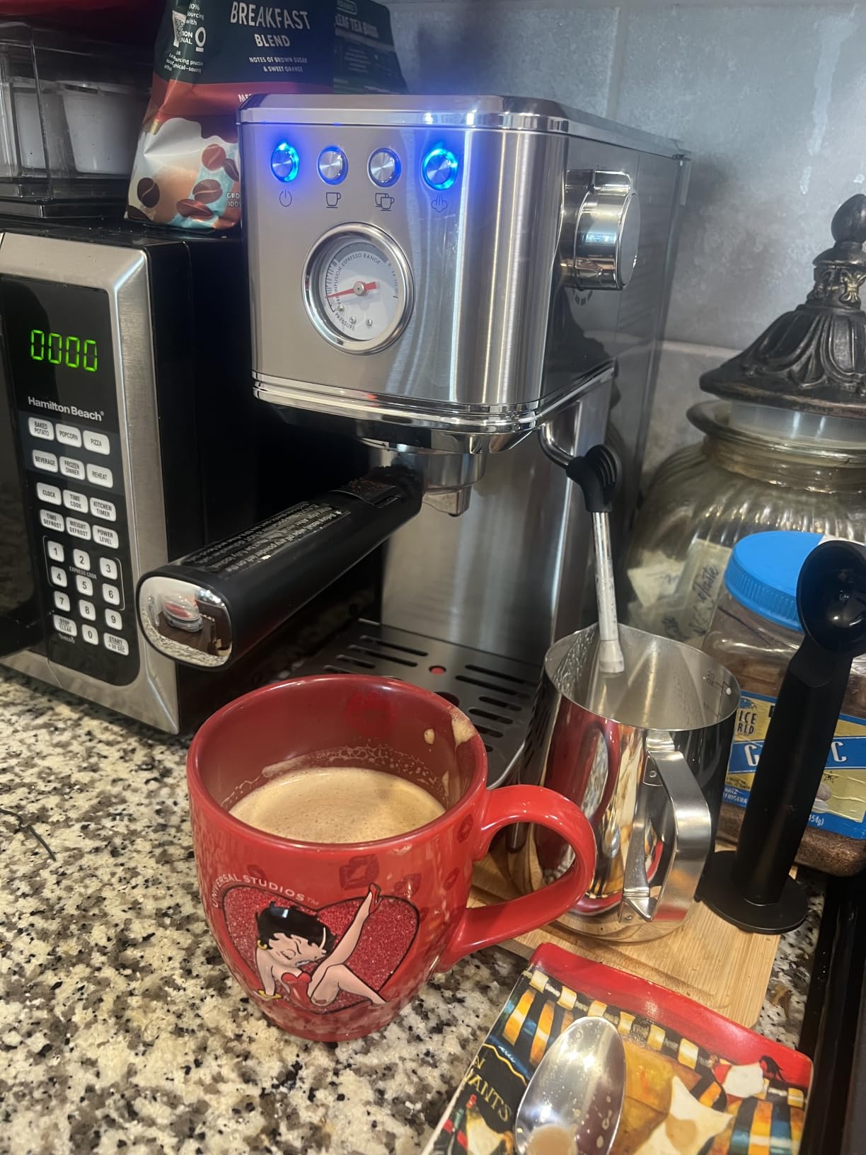 CHULUX Slim Espresso Machine with Milk Frother for Home Cappuccino, Creamy | Precise Pressure Gauge, Food-Grade Materials, 20 Bar Italian Pump, Professional Temperature Control System, Stainless Steel customer photo 2
