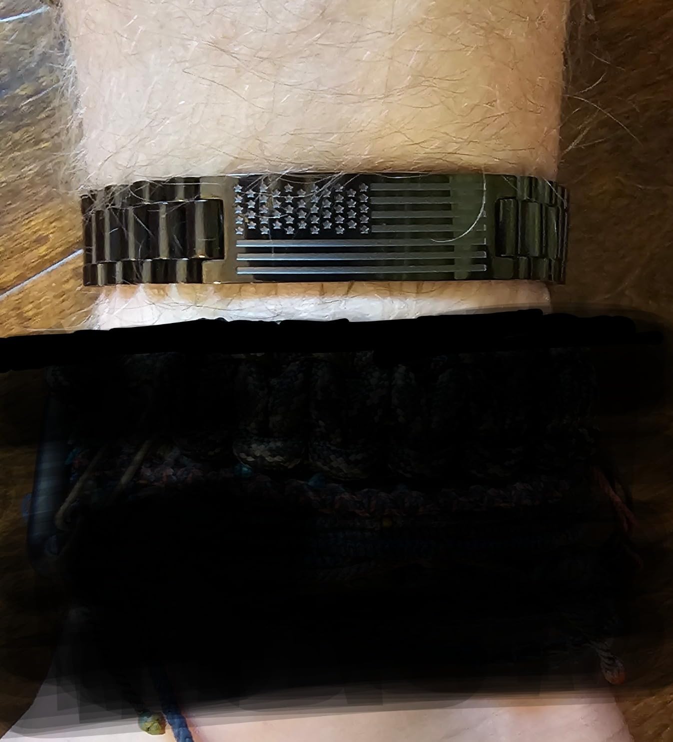 Bracelet Gifts for Men Husband Grandpa Son, Stainless Steel American Flag Watch Link Bracelet Unique Birthday Anniversary Jewelry Gifts customer photo 1