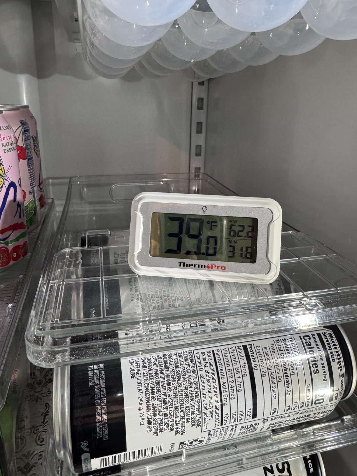 TempPro TempAir Refrigerator Thermometer 2 Pack, Large Backlit LCD Display | Waterproof Freezer Fridge Thermometer with Max/Min Record, Easy Battery Replacement for Room, Cooler customer photo 2