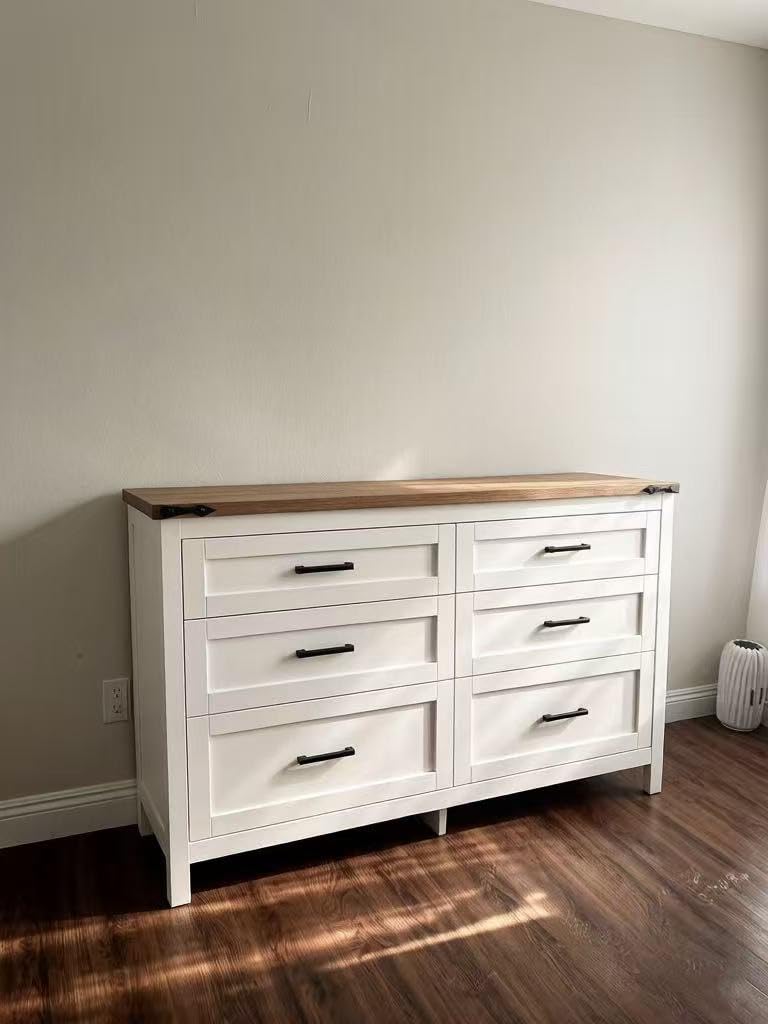 TEENFON Dresser for Bedroom, Tall White Dresser with 4 Drawers, Dressers with Mirror, Chest of Drawers for Bedroom, Living Room, Closet, Hallway, White customer photo 2