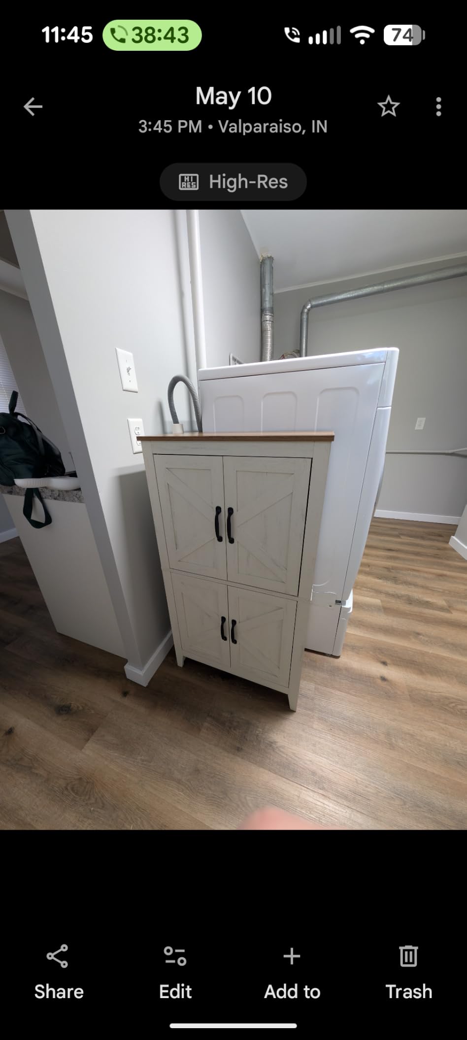 VASAGLE LIRY Collection - Farmhouse Storage Cabinet, Bathroom Floor Cabinet with Barn Doors, Freestanding Kitchen Pantry, Adjustable Shelves, for Dining Room, Living Room, Honey Brown, UBBK773K01 customer photo 2