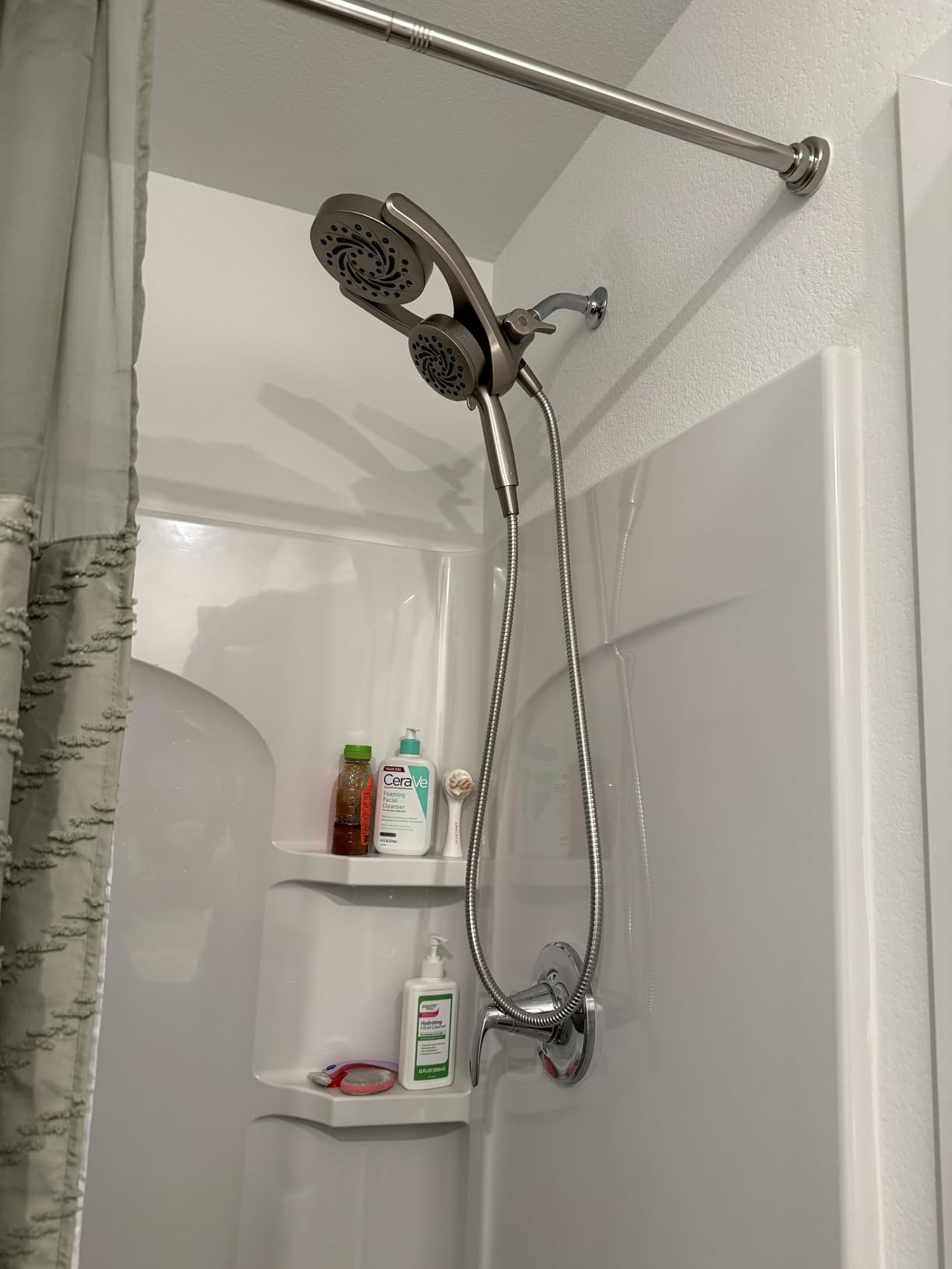 Delta 5-Setting HydroRain 2-in-1 Dual Shower Head with ProClean Spray, Brushed Nickel High Pressure Shower Head with Handheld Spray, 1.75 GPM Flow Rate, Satin Nickel 75419SN customer photo 1