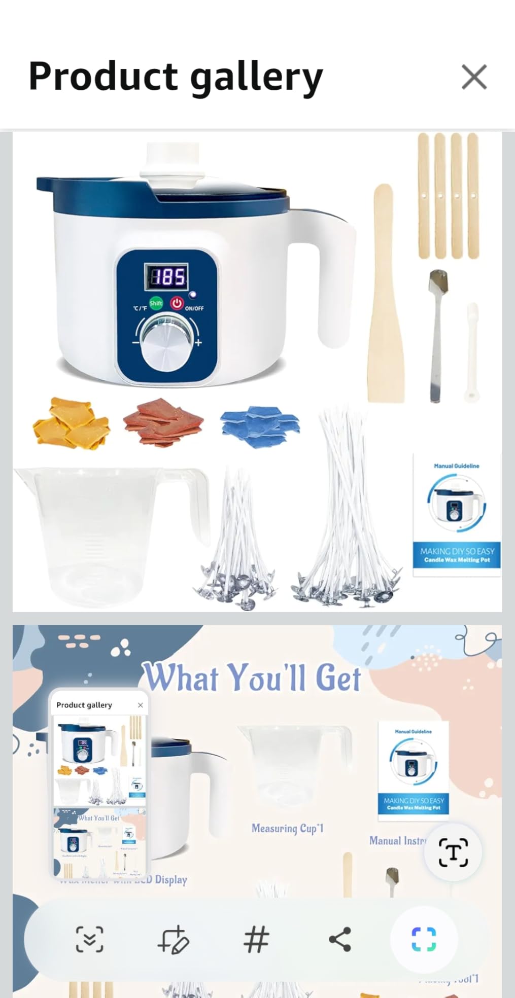 3lbs Soy Wax Melt Making Kit with Electric Wax Melting Pot | soy wax melter kit includes natural soy wax flakes, an electric wax melter, a thermometer, and wicks customer photo 2