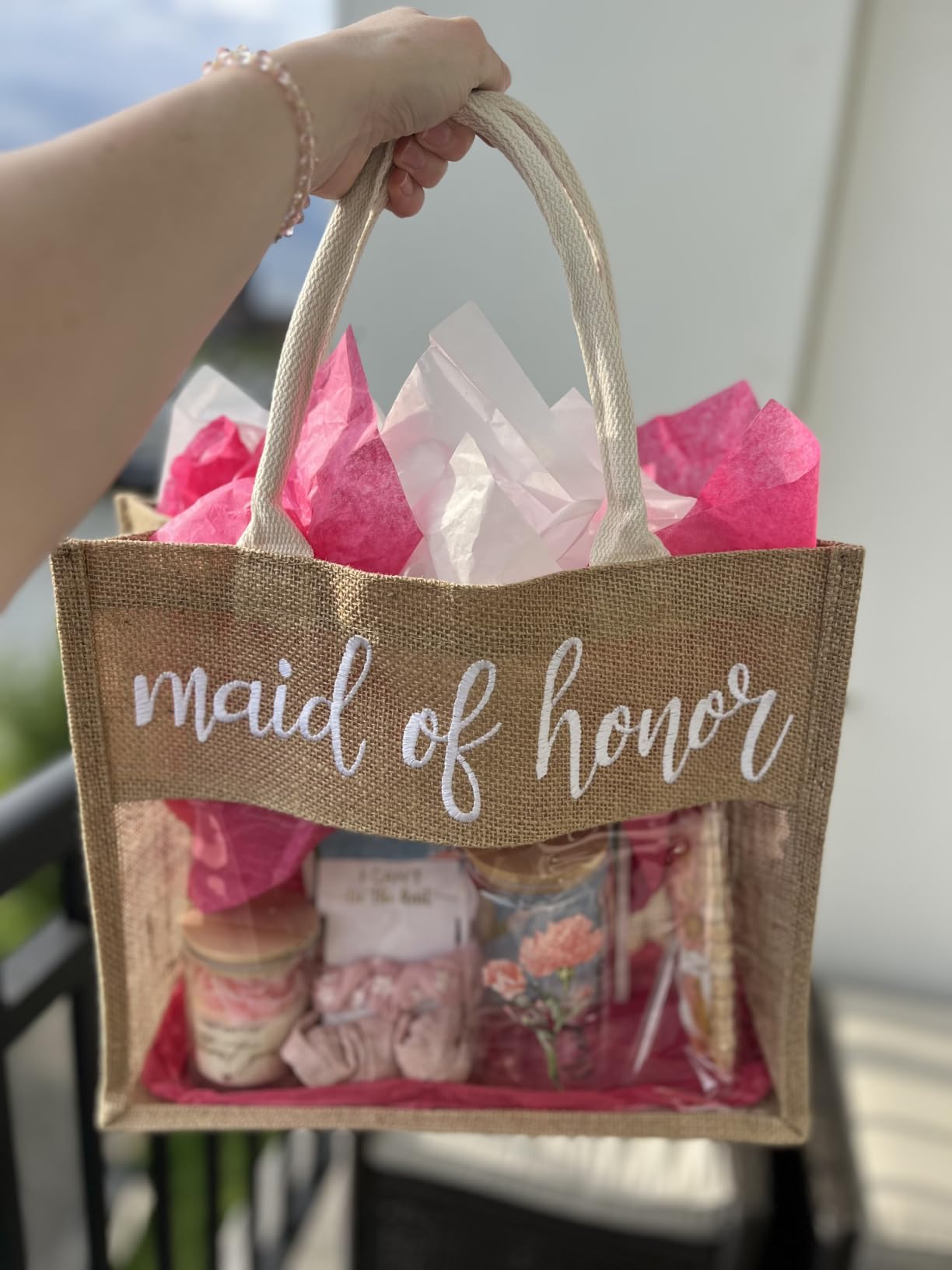 Bridesmaid Gifts,Bridesmaids Proposal Bag,Will You Be My Bridesmaid,Bridesmaids Tote Bag Glass Cup Proposal Gifts customer photo 1
