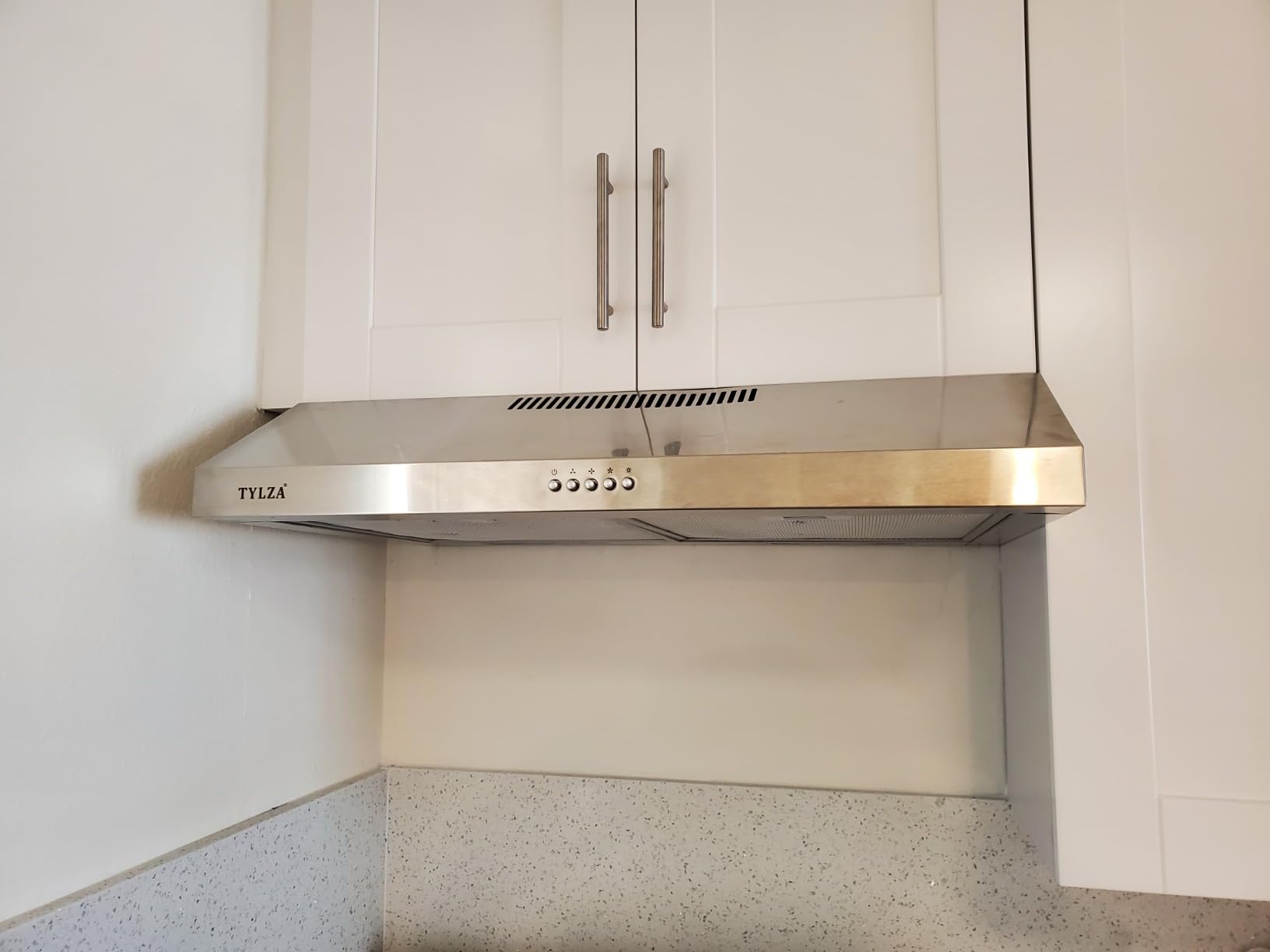 Wall Mounted Range Hood 30 Inch, Tempered Glass Model | 1200 CFM, ultra-quiet, easy to clean, ducted installation. Premium feel, stainless steel construction customer photo 2
