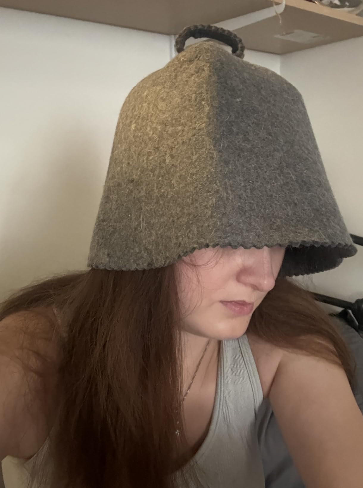 Premium Sauna Hat - 100% Natural Wool, Handmade Sauna Headwear for Men and Women - Eco-Friendly, Breathable customer photo 2