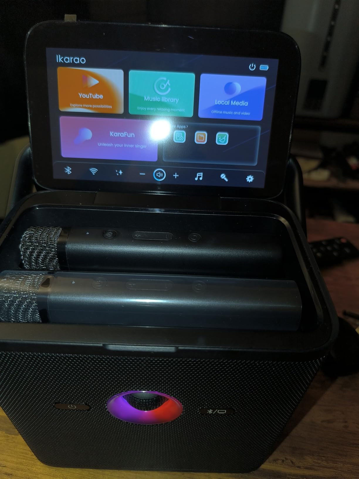 Ikarao Karaoke Machine for Adults, with Lyrics Display Screen, WiFi for YouTube & Karaoke Apps, HDMI to TV, 2 Wireless Microphones, Portable Autotune EQ Karaoke Speaker for Family Home Party Camping customer photo 2